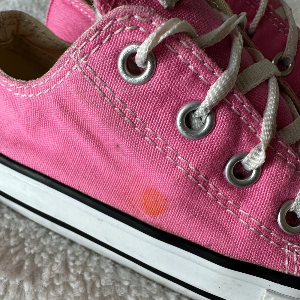 Converse All Star Shoes Sneakers Toddler Girls Sz 7 Pink White Lo Top